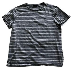 Polo Ralph Lauren Men's Size Large Gray White Striped Pony T-shirt
